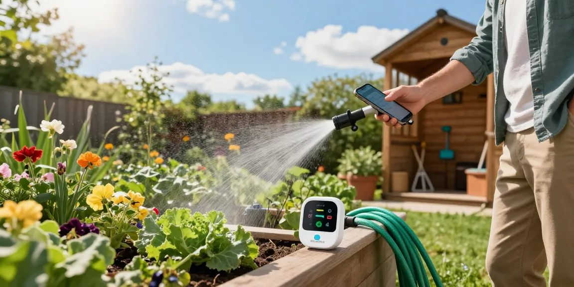 Efficiently using the RainPoint wifi water timer in a vibrant home garden.