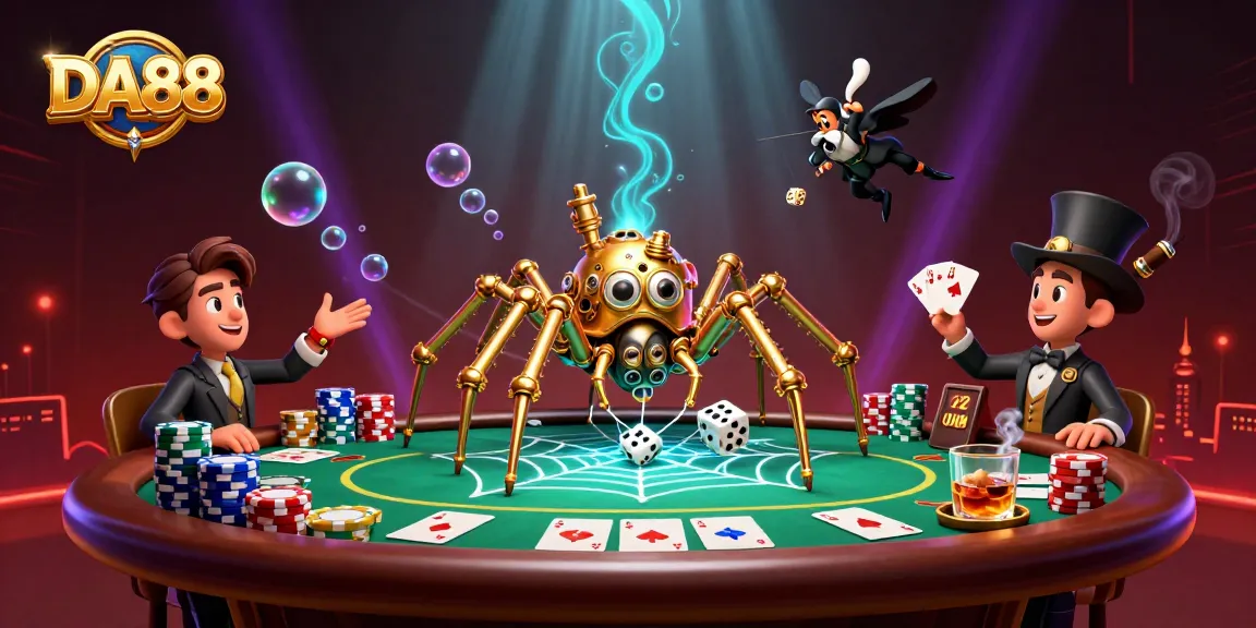 Experience thrilling gameplay with DA88 in a vibrant, 3D casino scene featuring steampunk elements.