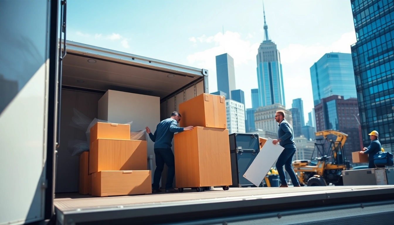 Office Moving Services NYC team efficiently loading furniture in NYC.