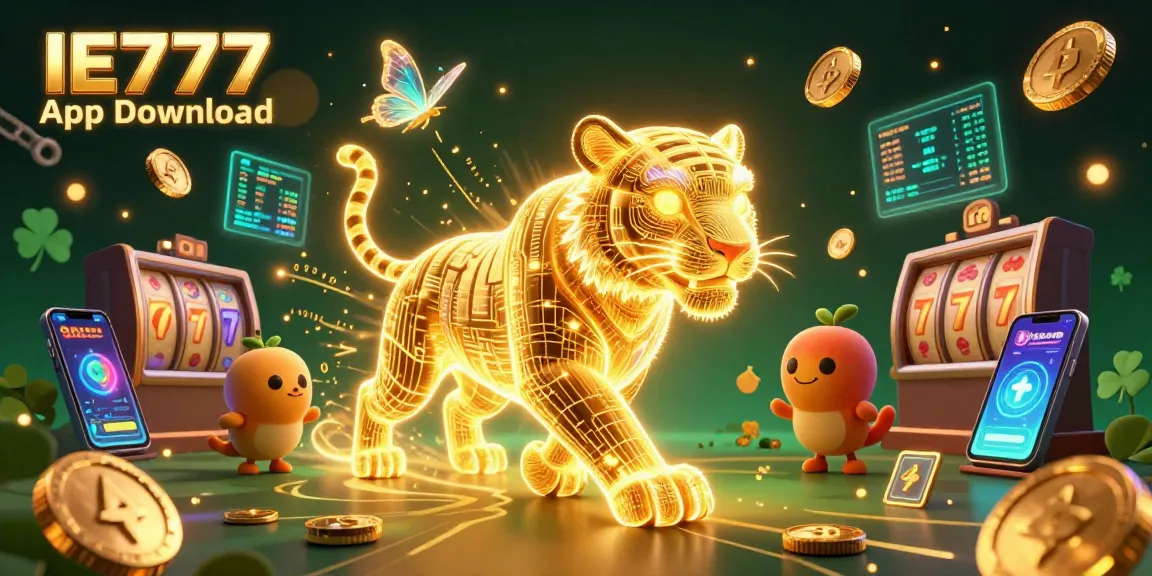 Experience immersive gaming action in the IE777 App Download with neon-tiger visuals and crypto elements.