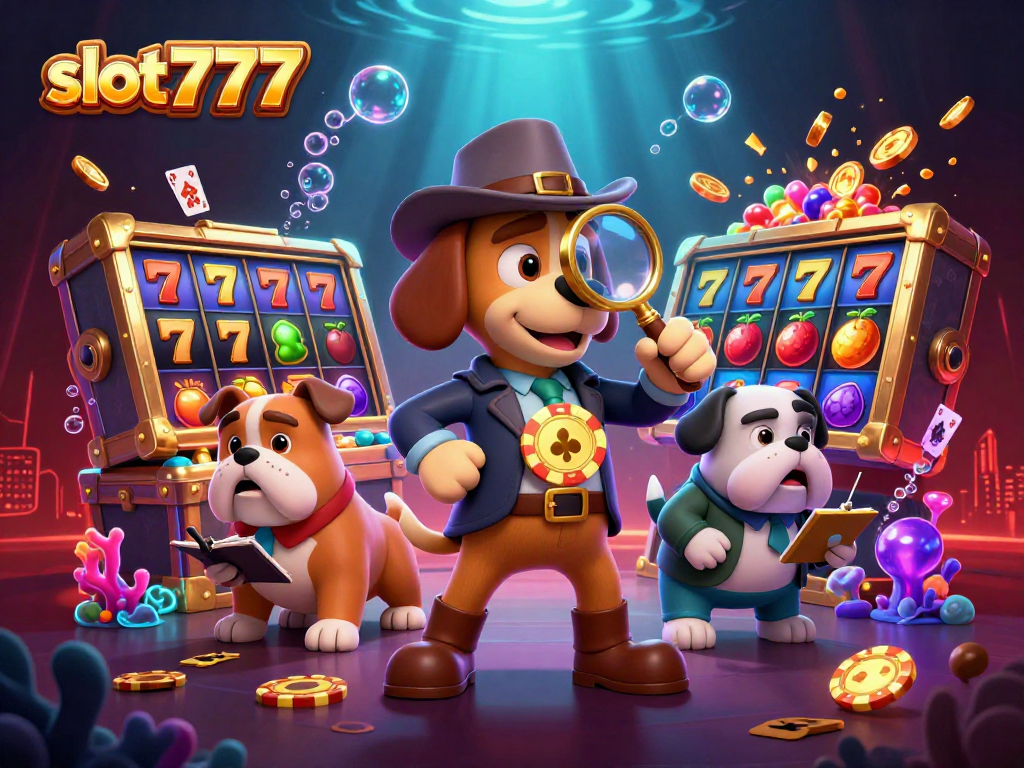 Experience the thrill of slot777 with our engaging 3D cartoon scene featuring lucky gaming elements.