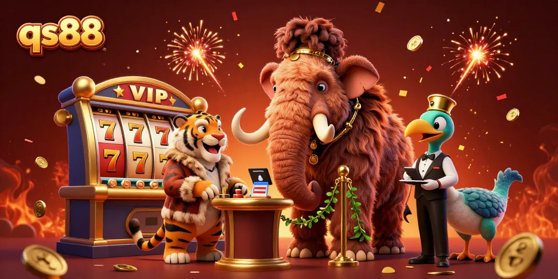 Experience the vibrant qs88 casino scene with dynamic characters and exciting slot games.