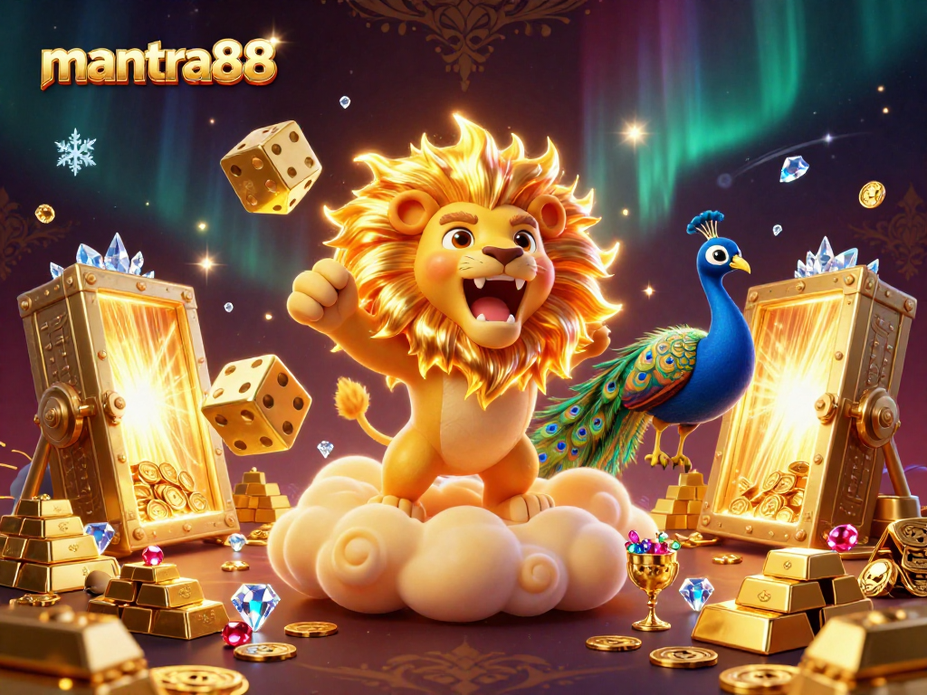 Experience thrilling wins at mantra88 with vibrant 3D casino elements and a lively gaming atmosphere.