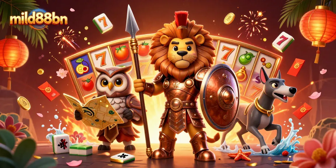 Engage in thrilling casino adventures with mild88bn amidst vibrant slots and festive elements.