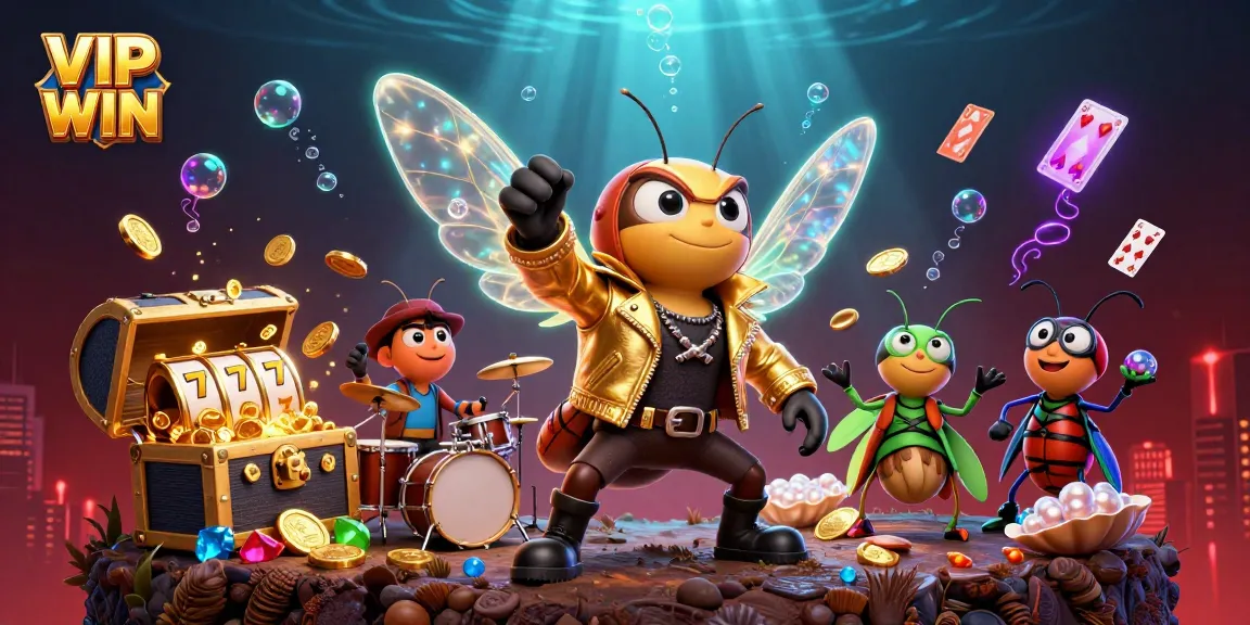 Engage with VIP WIN's dynamic casino experience showcasing animated characters and vibrant gaming elements.