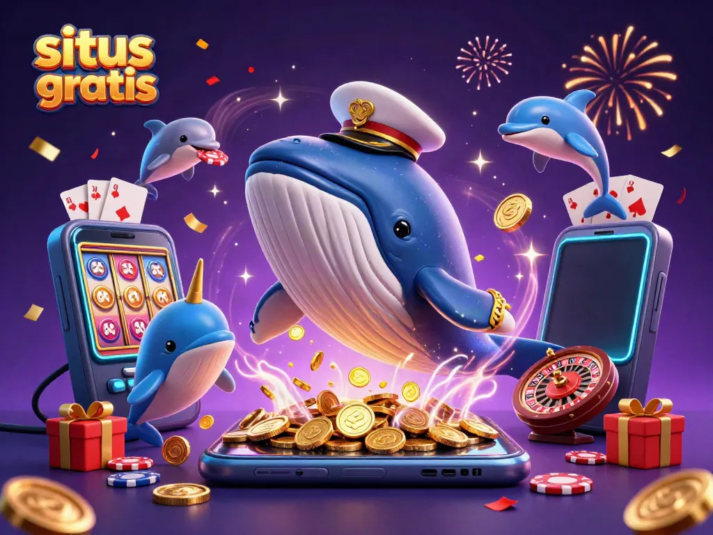 Experience situs slot gratis with an engaging scene featuring ocean creatures surrounding exciting casino elements.