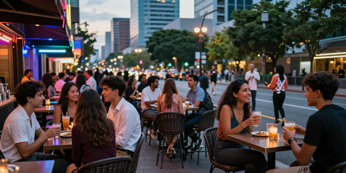Exciting nightlife scene showcasing various 유흥사이트 options with diverse groups enjoying entertainment.