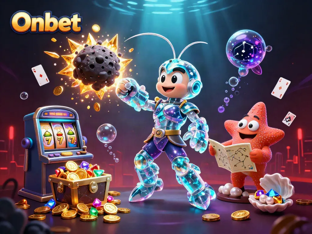 Engage with Onbet's dynamic gaming world, featuring thrilling slot action and vibrant casino elements.