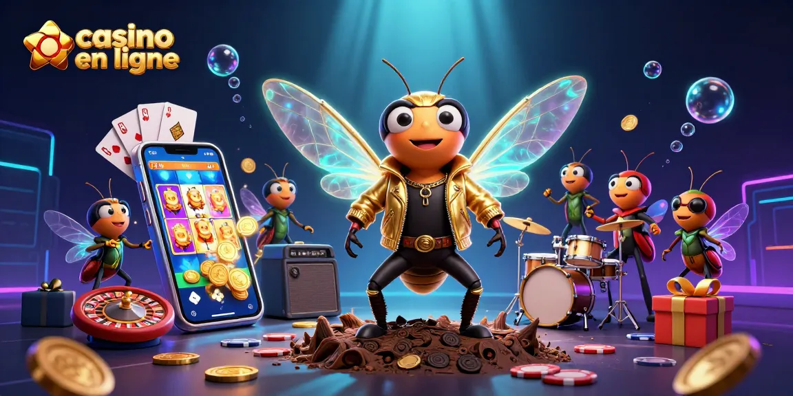 Le casino en ligne offre une scène vibrante avec un rockeur cicada et des jeux colorés.