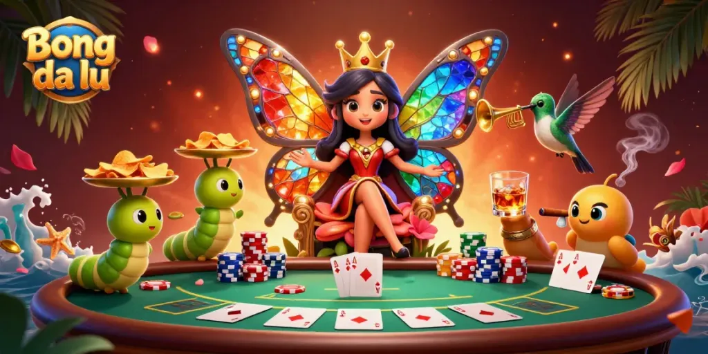 Experience the vibrant world of Bong da lu with our colorful 3D gambling illustration.