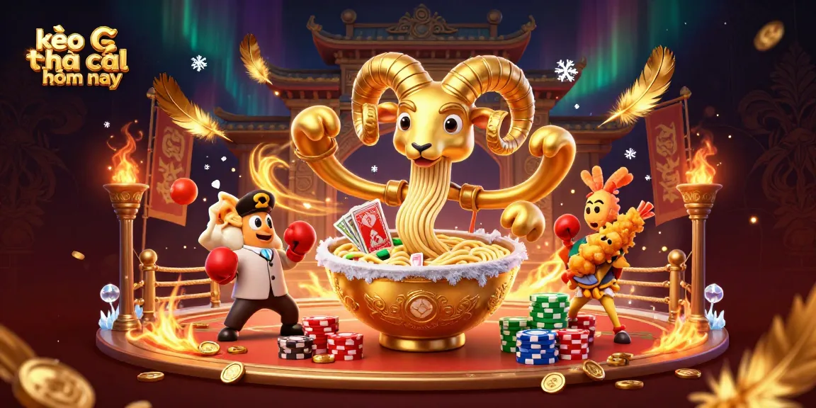 Engage with kèo nhà cái hôm nay, featuring dynamic casino characters and vibrant game elements in an exciting scene.