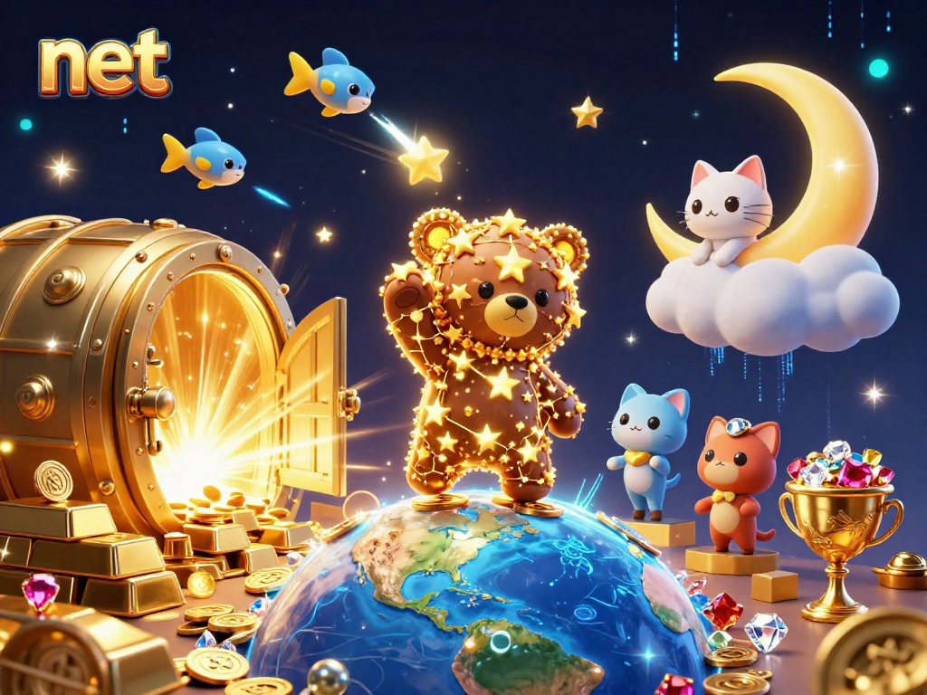 Spin the net for big wins in this captivating casino scene filled with treasures.
