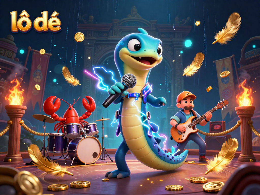 Engage with lô đề action at an electrifying underwater casino stage featuring vibrant characters.