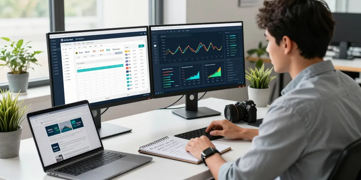PBN link velocity analysis in a modern marketing office with dual monitors and a focused professional.