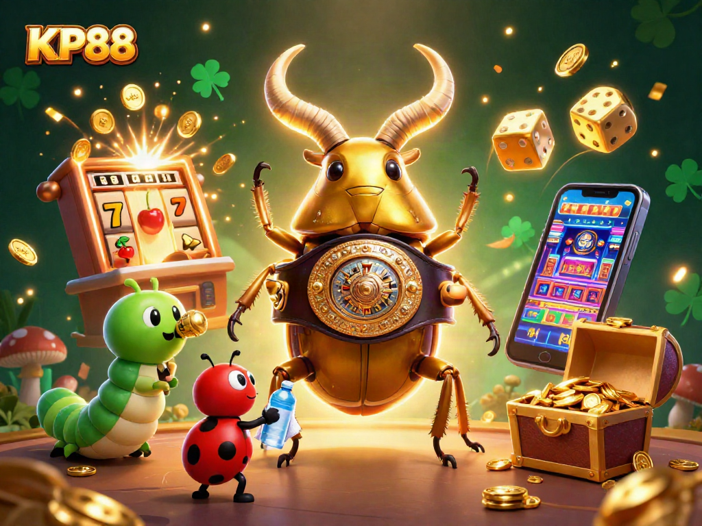 Engage with the KP88 casino scene featuring vibrant characters and thrilling jackpots bursting with excitement.