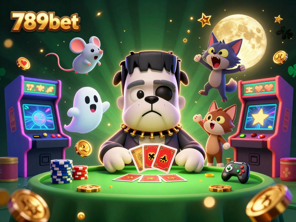 Experience the thrills of 789bet with a captivating 3D illustration of lively casino characters in an immersive gaming environment.