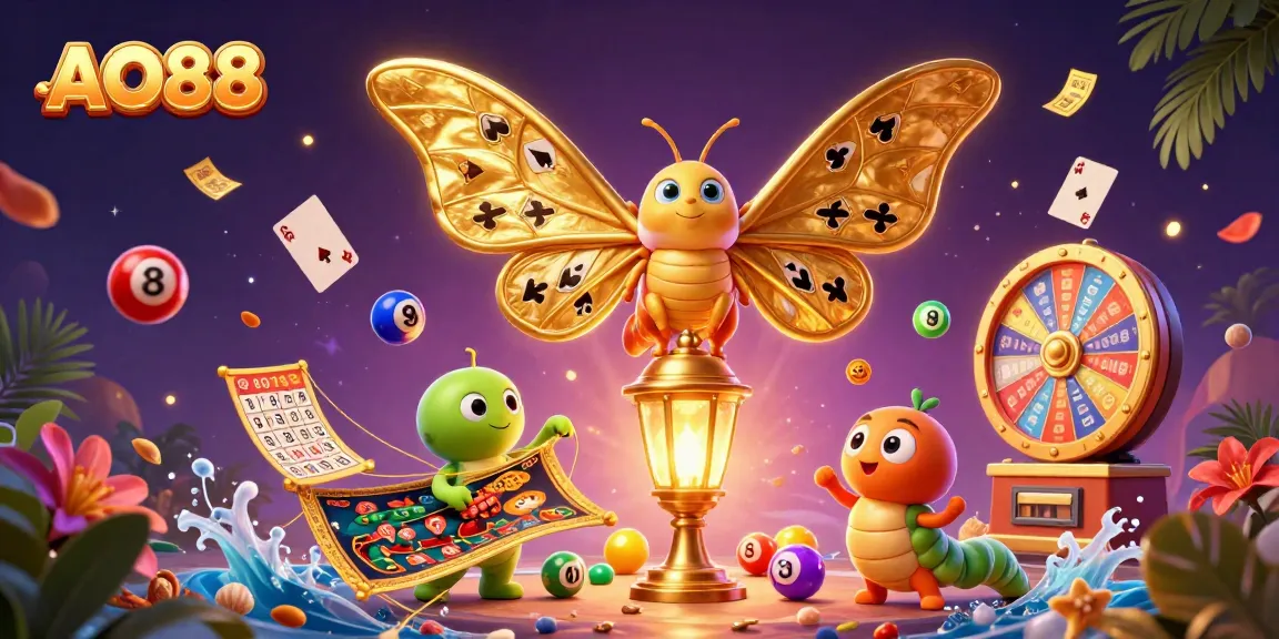Experience winning excitement at AO88 with vibrant casino elements and charming characters.