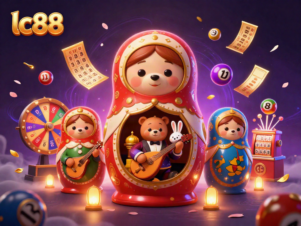 Engage with lc88's vibrant casino world filled with festive lottery and gaming elements.