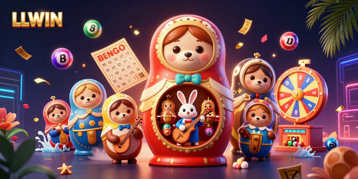 Join the fun at LLWIN with colorful lottery elements and vibrant casino characters in a dynamic 3D scene.