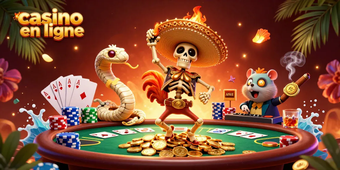 Gagnez au casino en ligne avec une ambiance festive illustrée par un coq célébrant sur des pièces d'or.