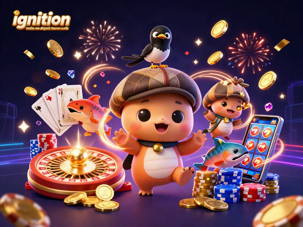 Experience the excitement of ignition casino no deposit bonus code with vibrant characters and dynamic casino elements.