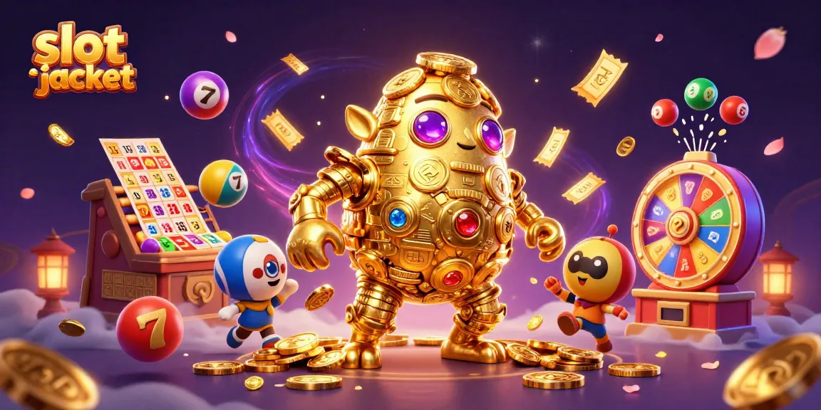 Slot jackpot terbaik dengan karakter golem emas dan elemen permainan yang mengelilinginya.