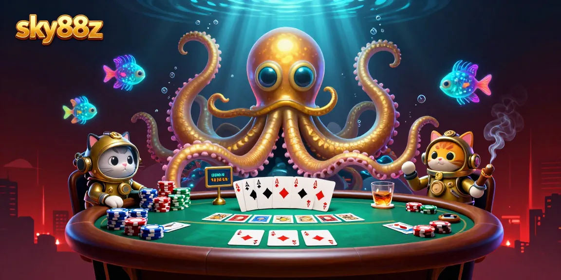 Experience high-stakes excitement with sky88z in a vibrant 3D poker scene.