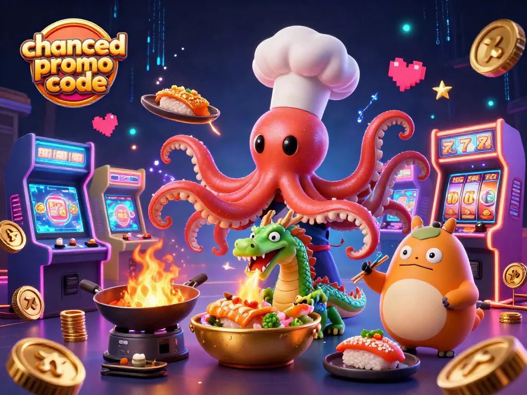 Play and win with the exciting chanced promo code revealing festive prizes in a vibrant casino atmosphere.