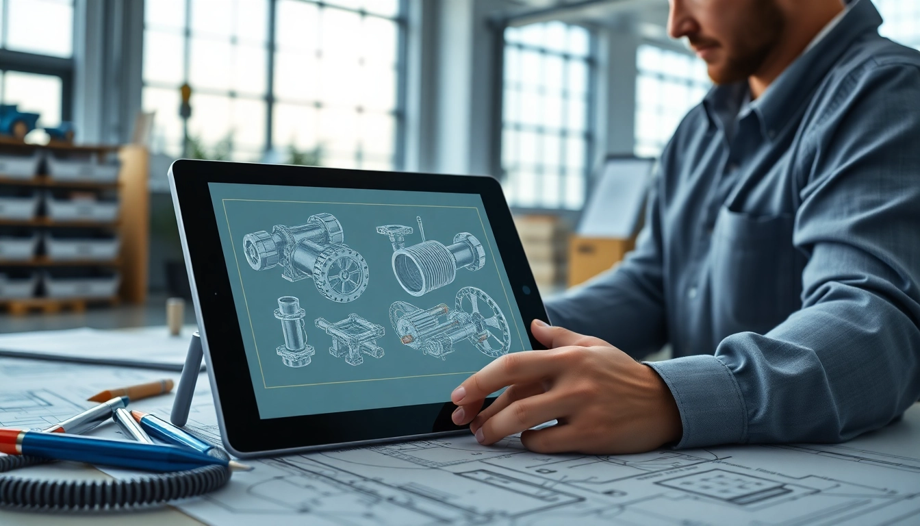 Engineer analyzing Plant 3D spools generation with digital tools in a modern workspace.