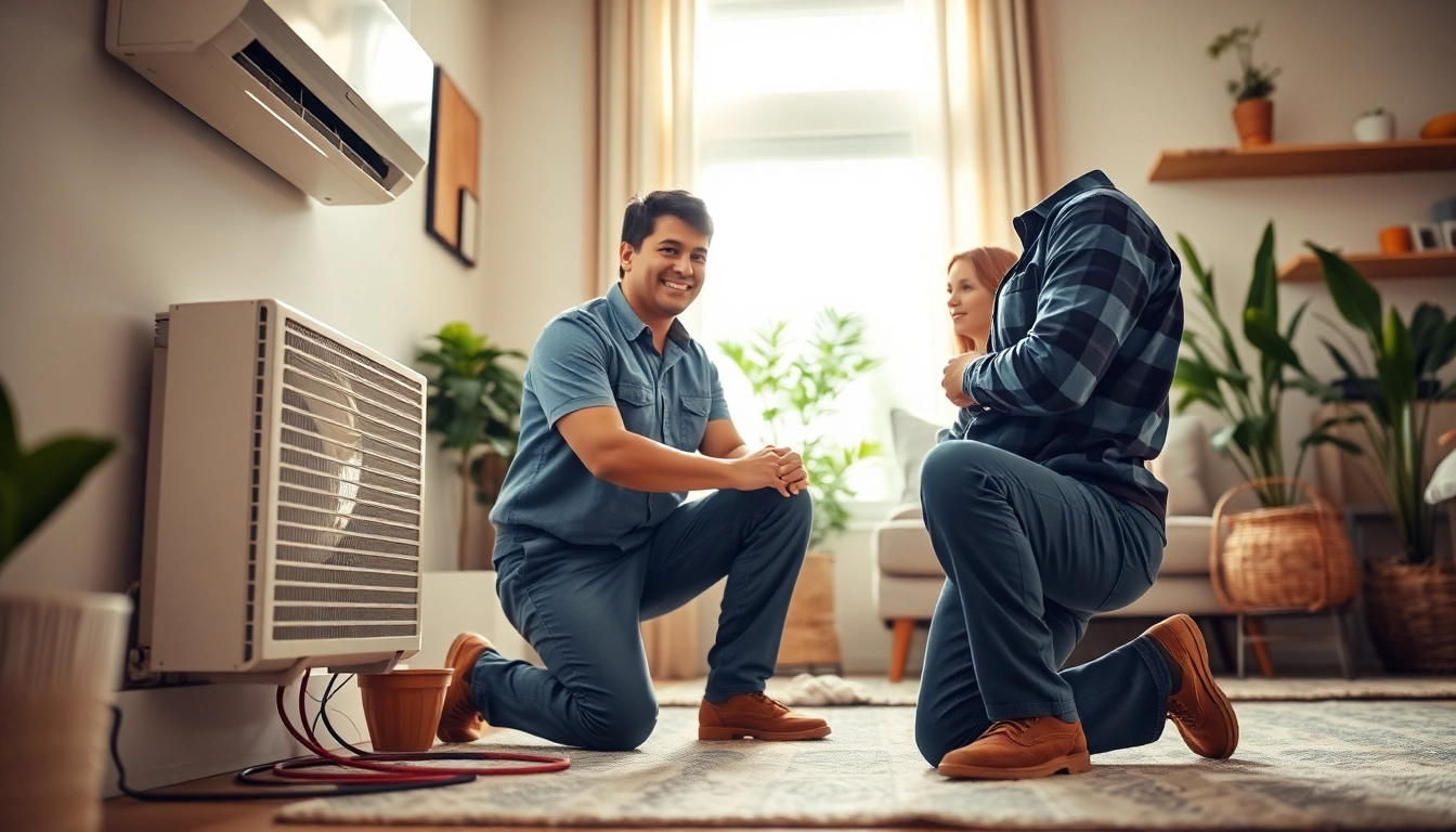 Technician provides ac repair phoenix az service to a family in a cozy home setting.