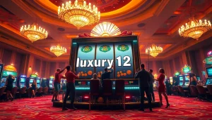 Ganar en el juego luxury12 con emoción y oro en un casino vibrante.