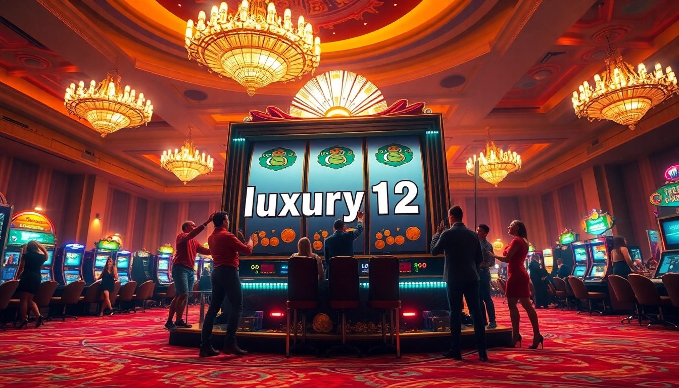 Ganar en el juego luxury12 con emoción y oro en un casino vibrante.