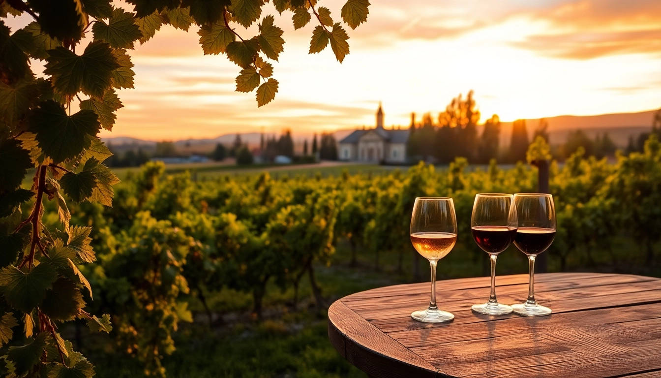 Enjoying fine wines at a Winery Sacramento vineyard during sunset with picturesque views.