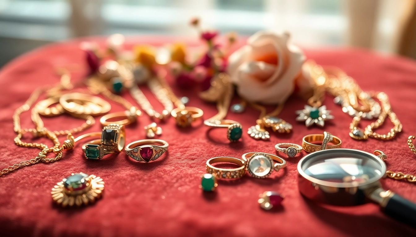 Showcase shimmering Jewelry including rings and necklaces against a luxurious backdrop.